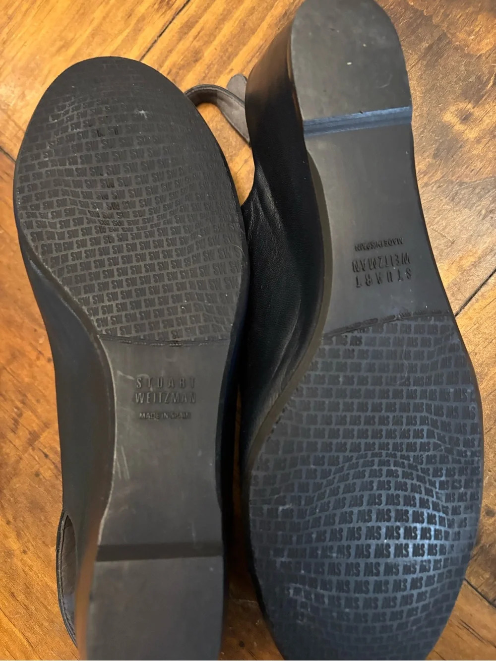 STUART WEITZMAN AUTH $399 Women Navy Blue Nappa Leather Tipin Cap Toe Wedge 6.5 - Picture 8 of 9